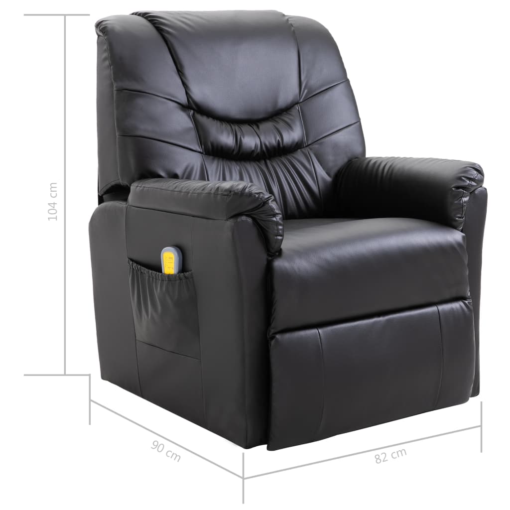 Massage Chair Black Leather