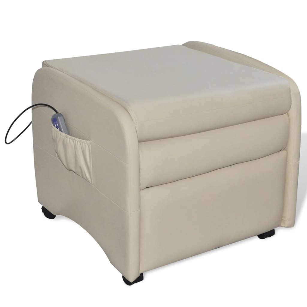 Massage Chair Cream Leather