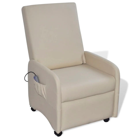 Massage Chair Cream Leather