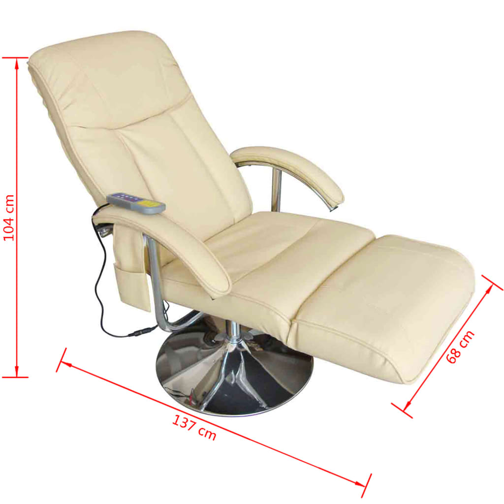 Massage Chair Cream White Leather