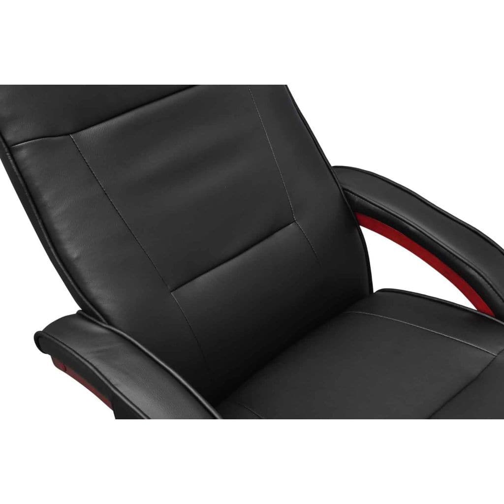vidaxl55- Massage Chair with Footstool Black Faux Leather