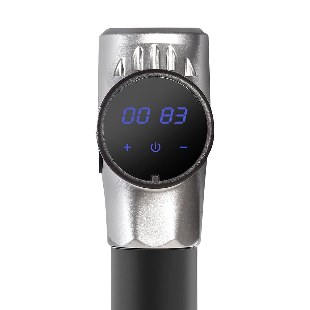 health,fitness &spor Massage Gun Electric Massager 4 Heads Percussion Silver