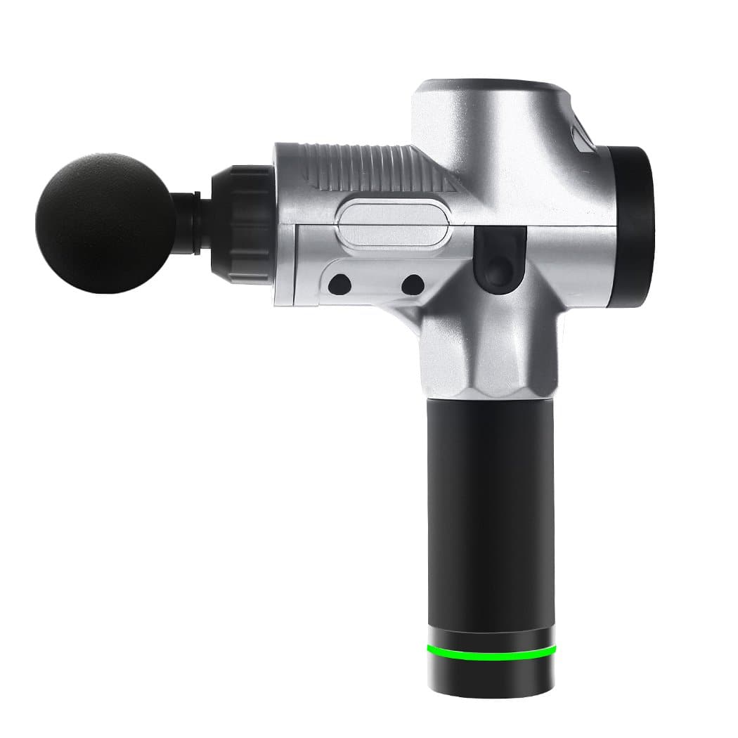 health,fitness &spor Massage Gun Electric Massager 4 Heads Percussion Silver