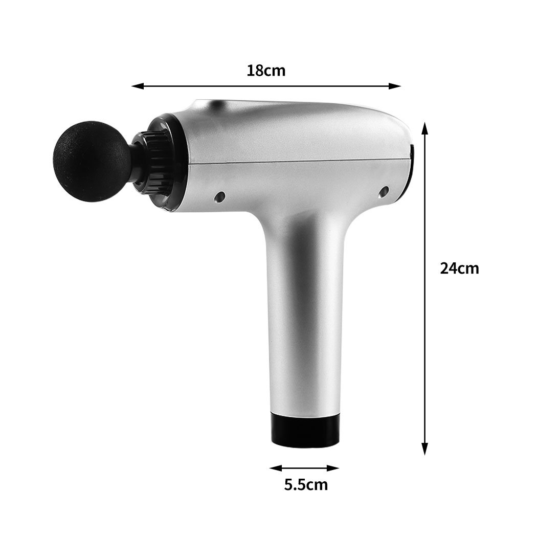 health fitness&sport Massager Gun Vibrating Relaxing Lcd 4 Head Silver