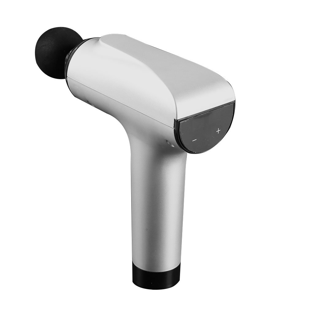 health fitness&sport Massager Gun Vibrating Relaxing Lcd 4 Head Silver