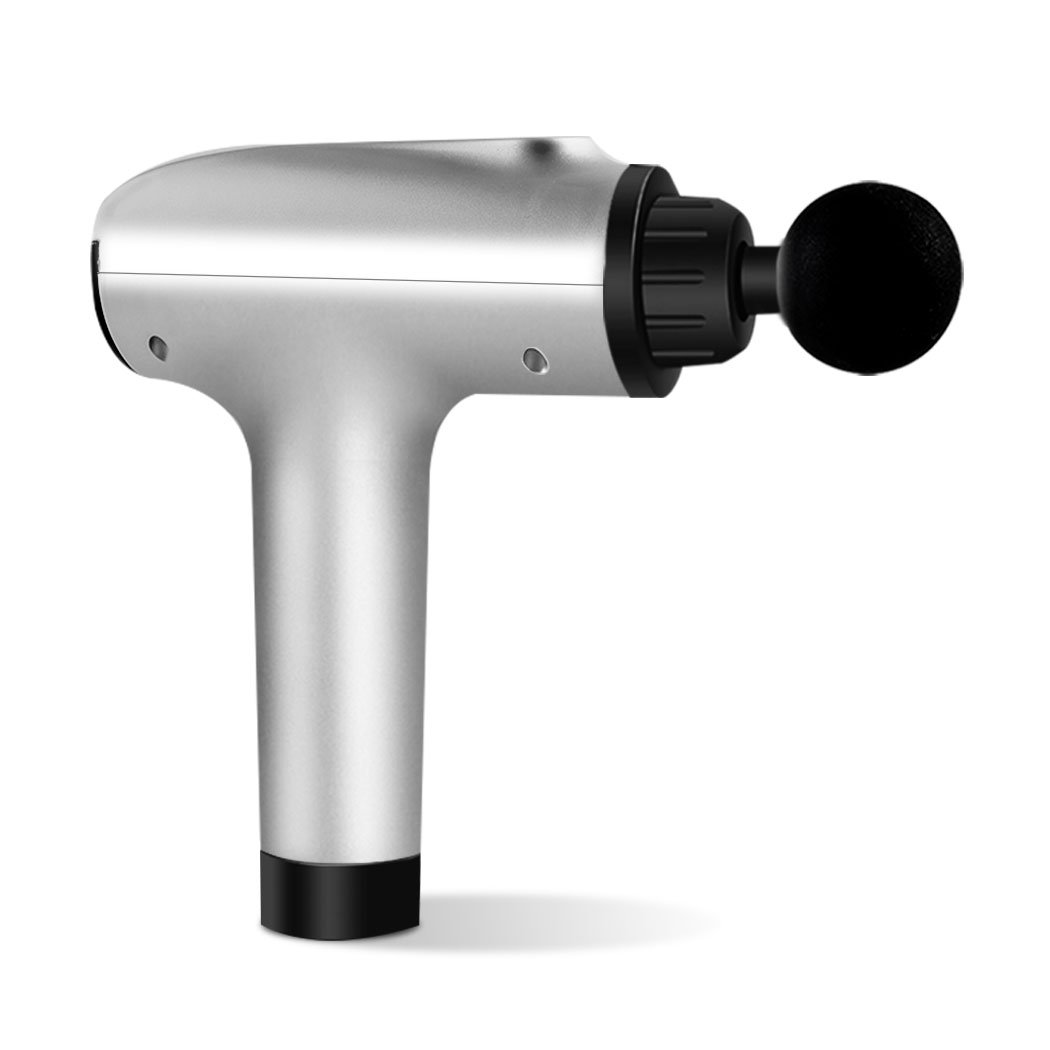 health fitness&sport Massager Gun Vibrating Relaxing Lcd 4 Head Silver