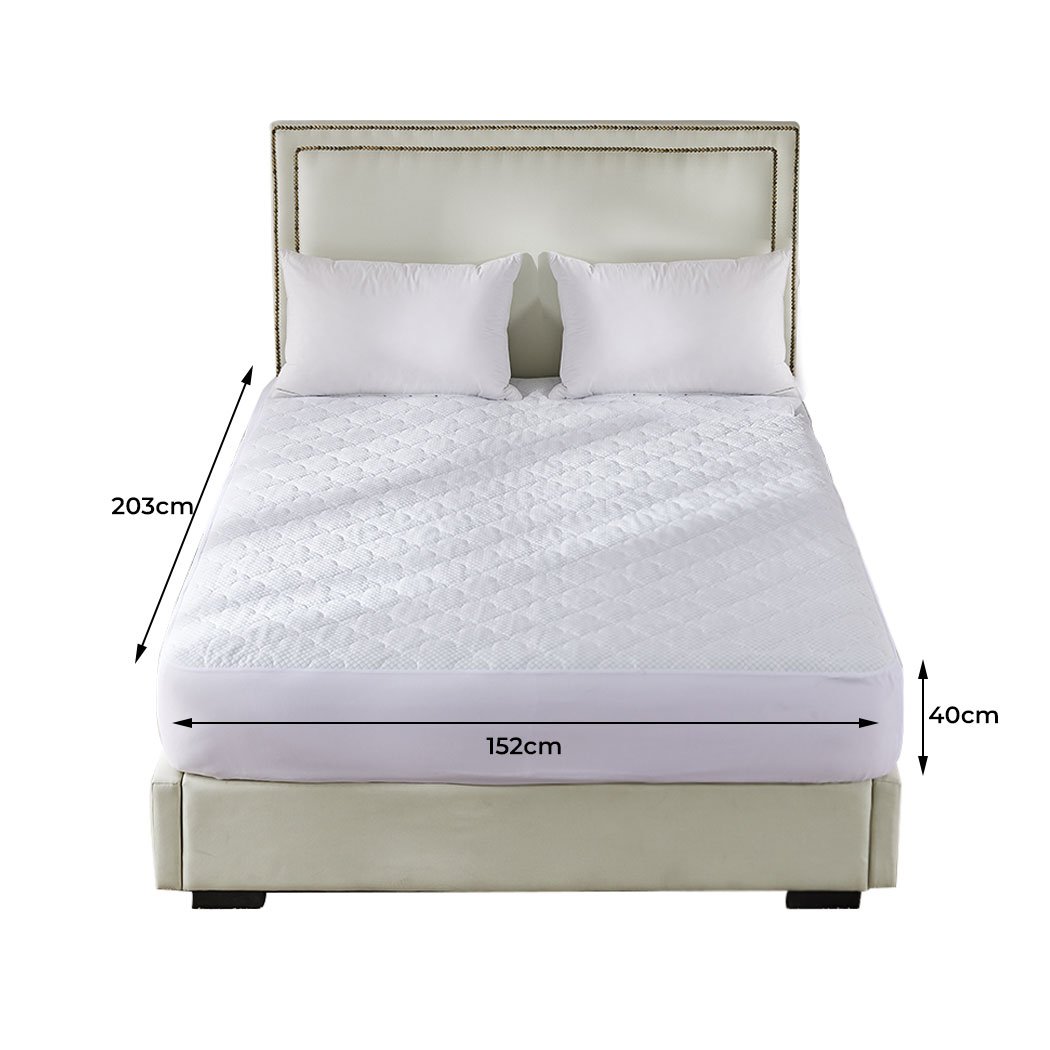 bedding Mattress Protector Topper Cool Fabric Cover- Queen
