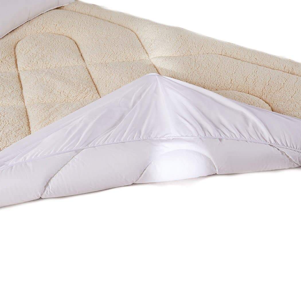 bedding Mattress Topper 100% Wool Underlay Reversible Mat Pad Protector King