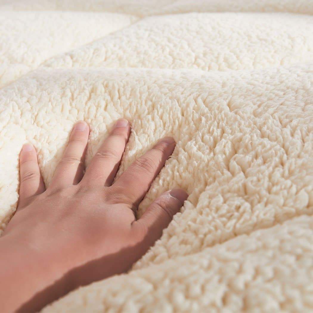 bedding Mattress Topper 100% Wool Underlay Reversible Mat Pad Protector Queen