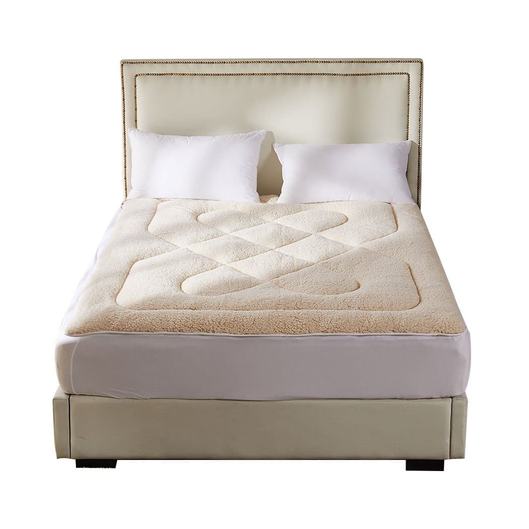 bedding Mattress Topper 100% Wool Underlay Reversible Mat Pad Protector Queen