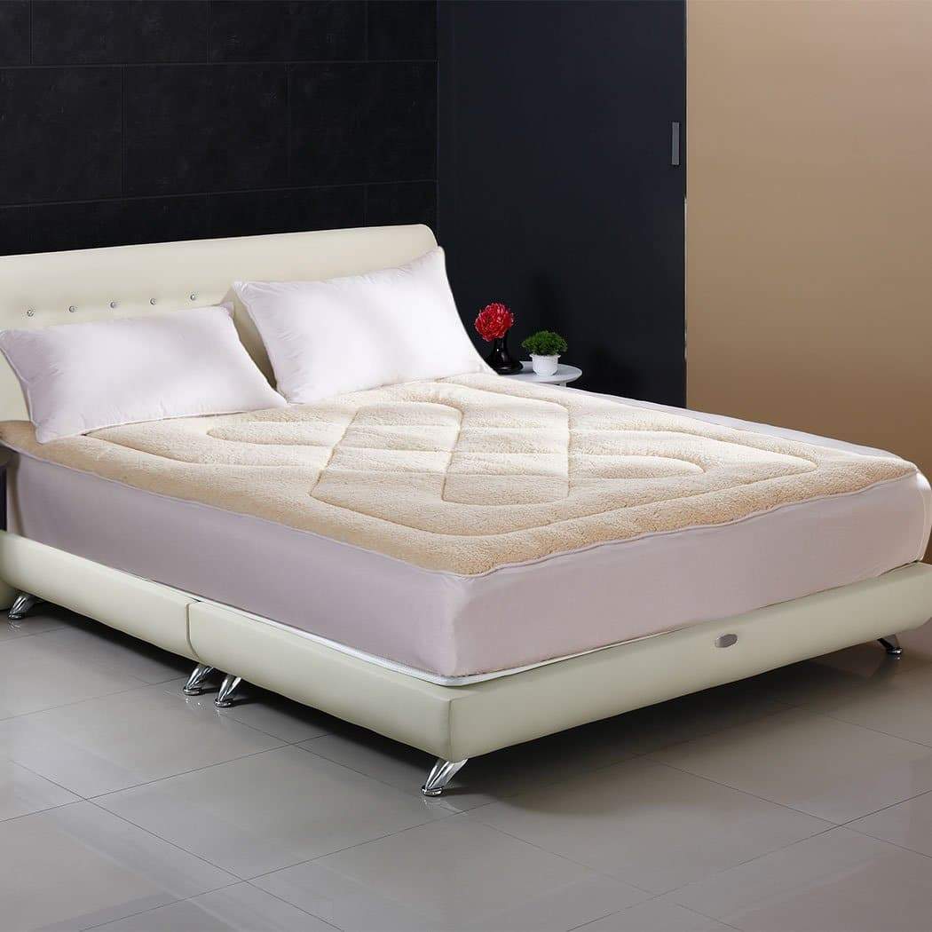 bedding Mattress Topper 100% Wool Underlay Reversible Mat Pad Protector Single