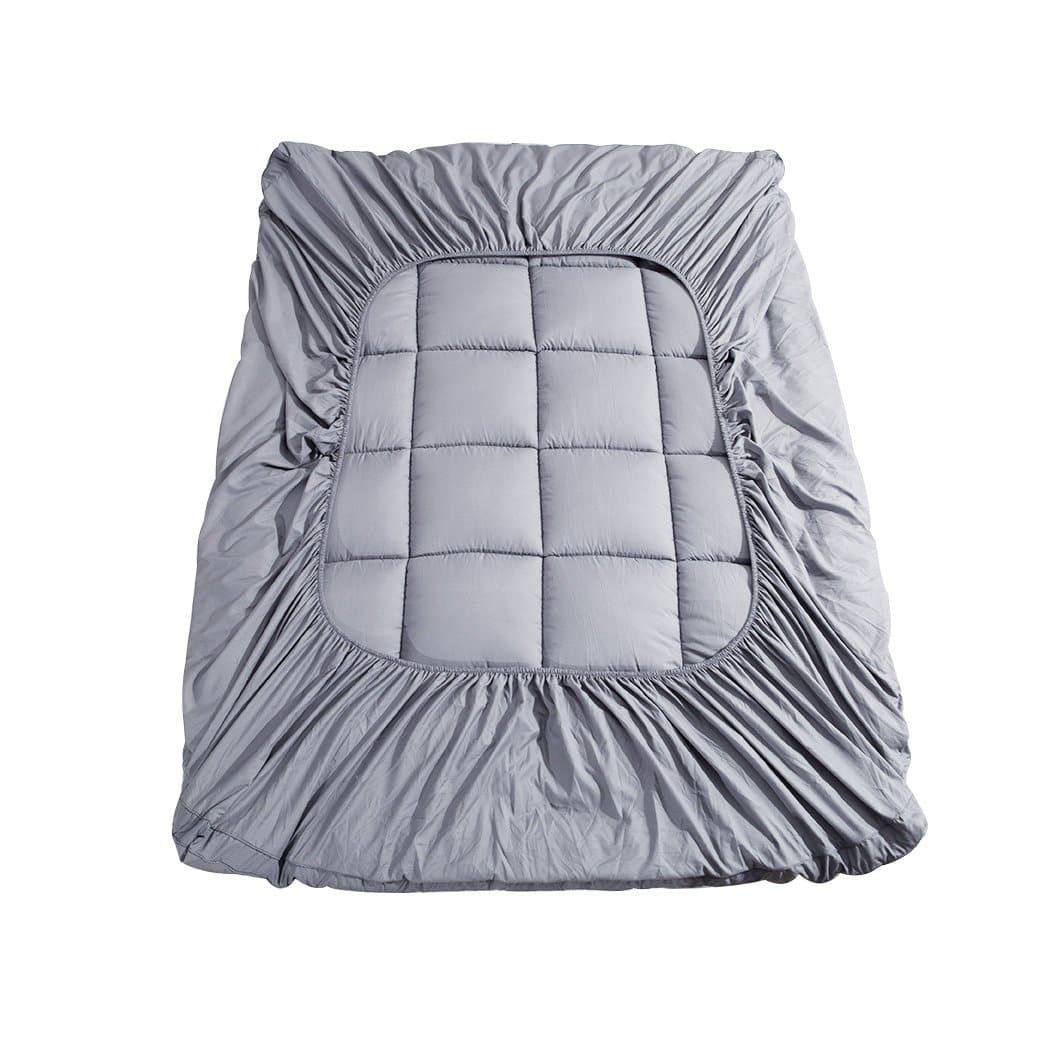 bedding Mattress Topper Bamboo Fibre Luxury Pillowtop Mat Protector Cover Queen
