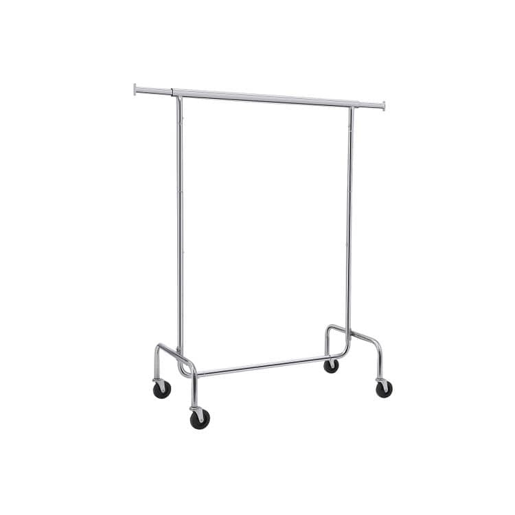 Max Capacity 136kg Heavy Duty Clothes Garment Rack on Wheels - All Metal Chrome & Extendable