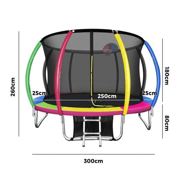 Mazam 10FT Trampoline Round Trampolines Kids Enclosure Safety Net Pad Outdoor