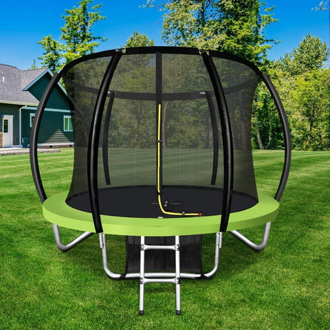 Mazam 8FT Trampoline Round Trampolines Kids Enclosure Safety Net Outdoor Indoor