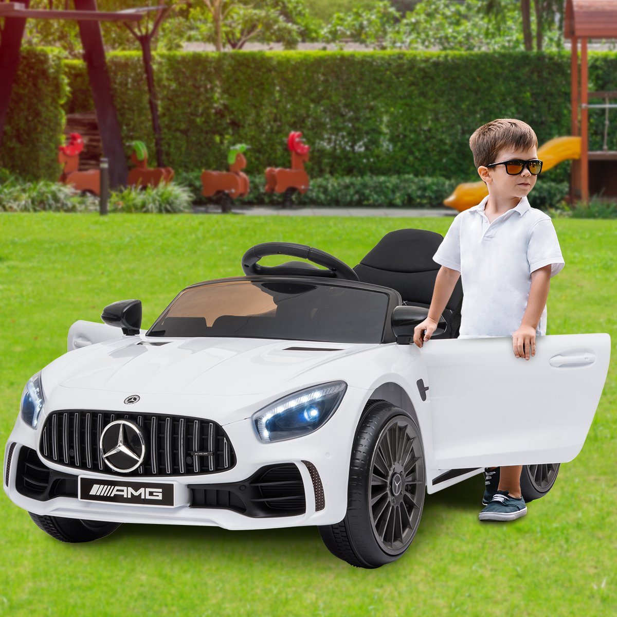 outdoor toys Mercedes Benz Licensed Kids Electric Ride On Car Remote Control White