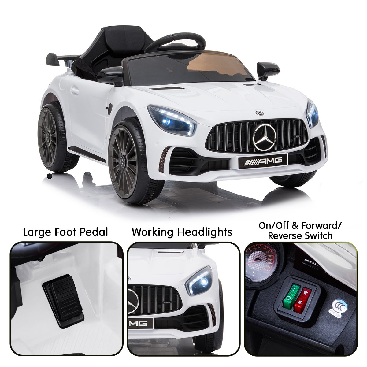 outdoor toys Mercedes Benz Licensed Kids Electric Ride On Car Remote Control White