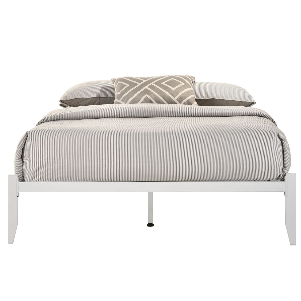 Furniture > Bedroom Metal Bed Base Frame Platform Foundation White - Queen
