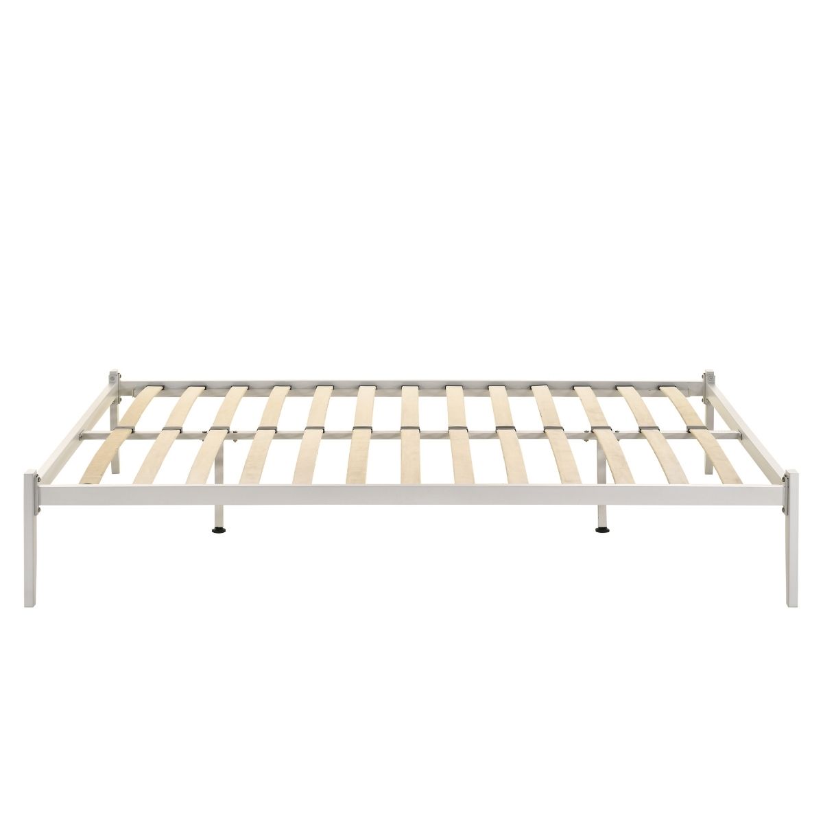 Furniture > Bedroom Metal Bed Base Frame Platform Foundation White - Queen