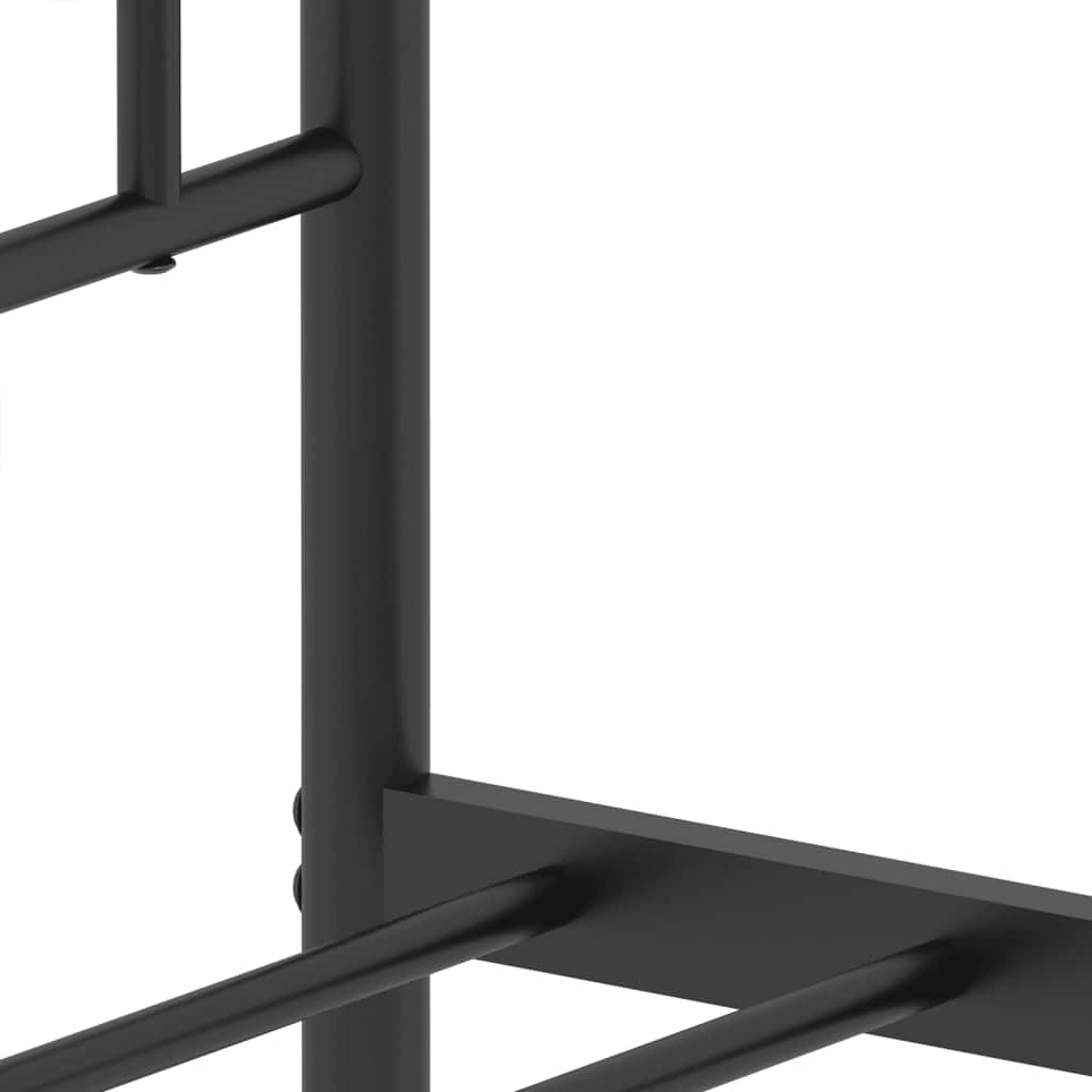 Metal Bed Frame with Headboard Black
