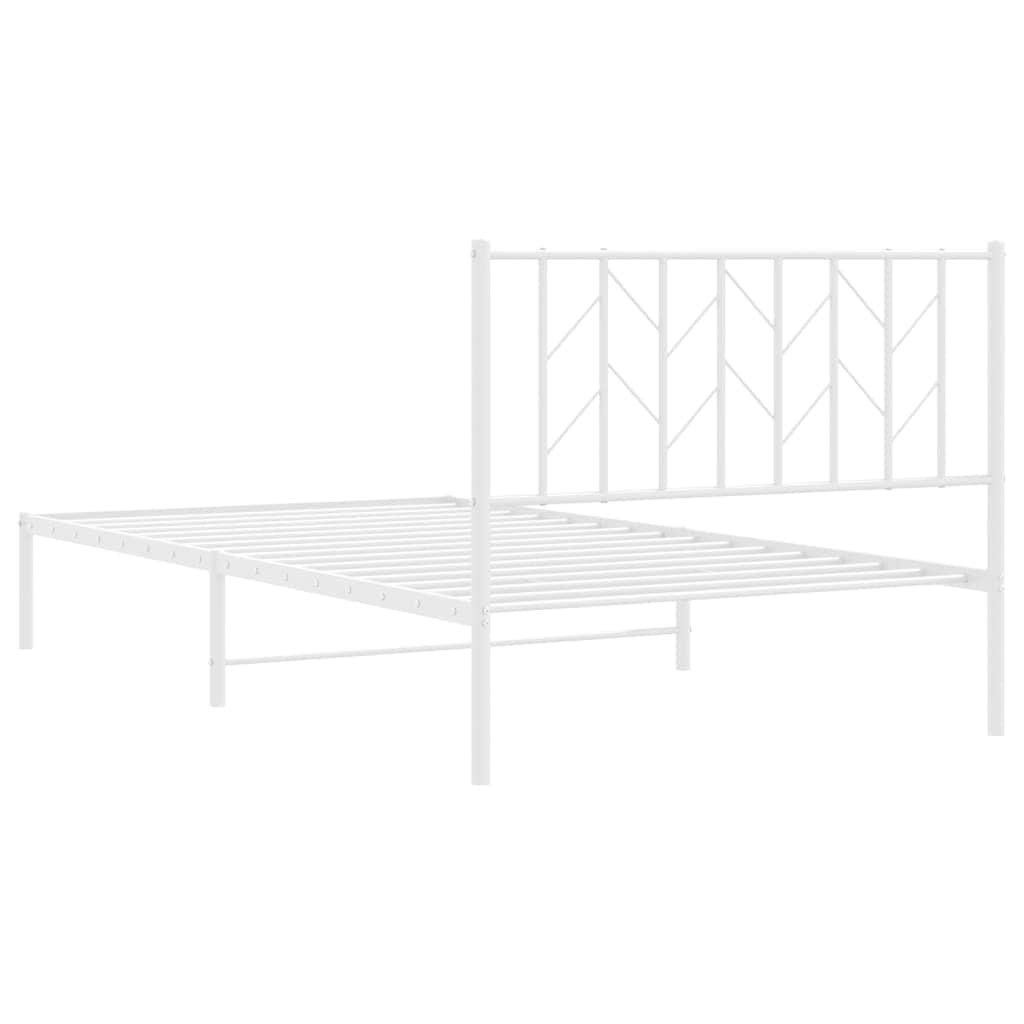 Metal Bed Frame with Headboard Black