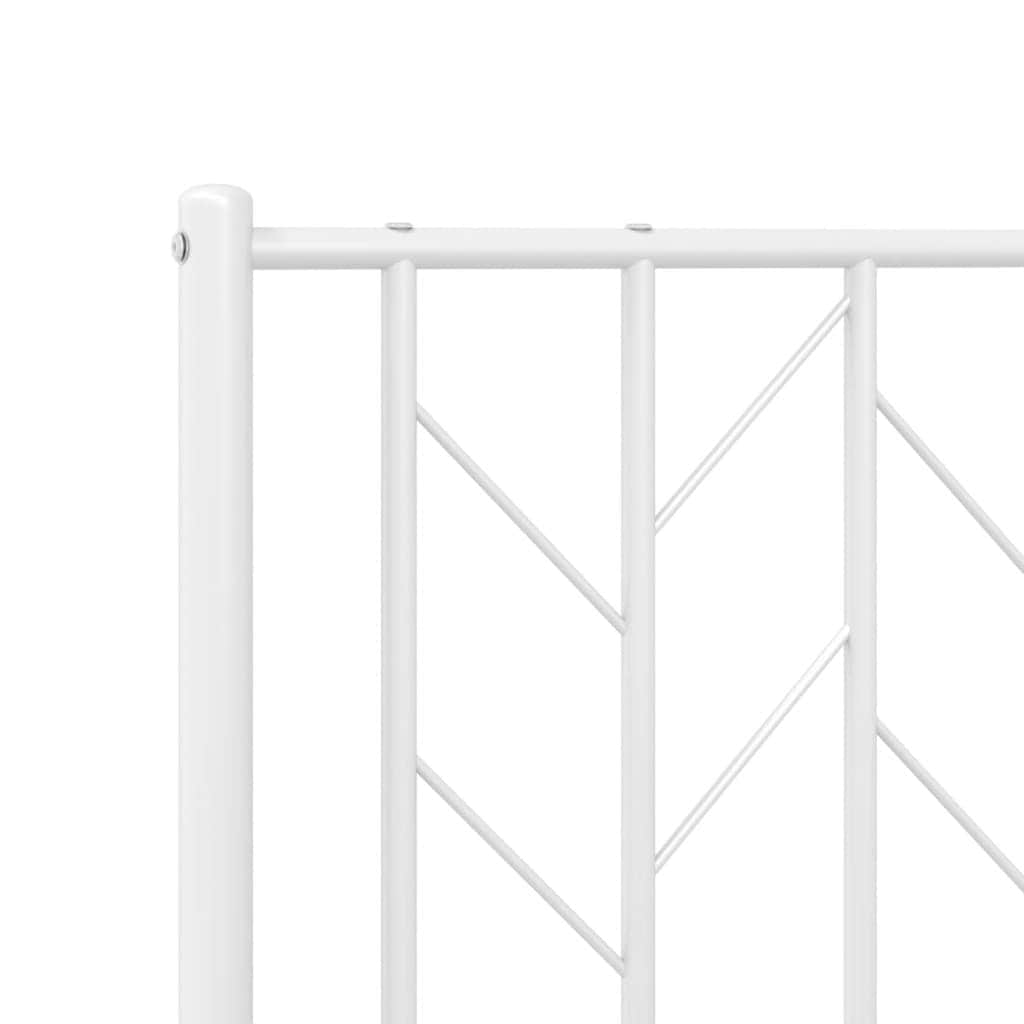 Metal Bed Frame with Headboard Black
