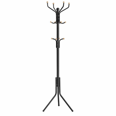 Metal Coat Rack 182 Cm Tall Hall Tree Black