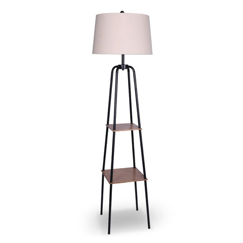 Metal Etagere Floor Lamp Shade with Metal Shelf