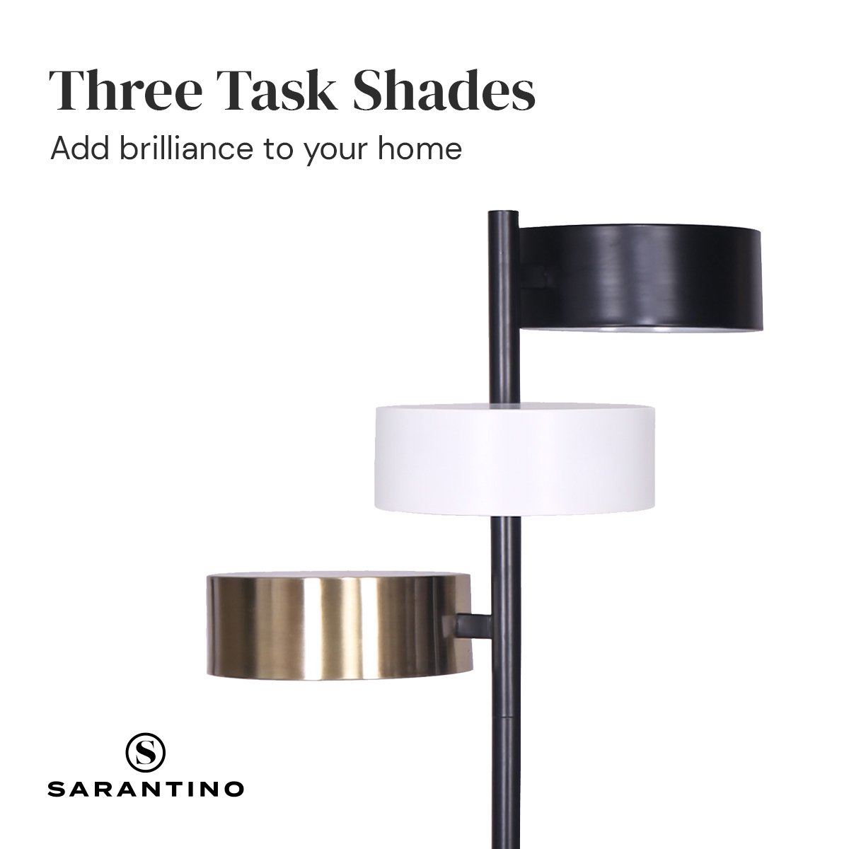 Metal Floor Lamp with 3 Swirl Shades