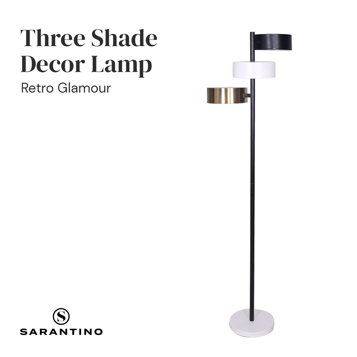 Metal Floor Lamp with 3 Swirl Shades