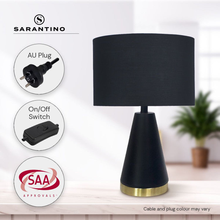 Metal Table Lamp in Black and Gold
