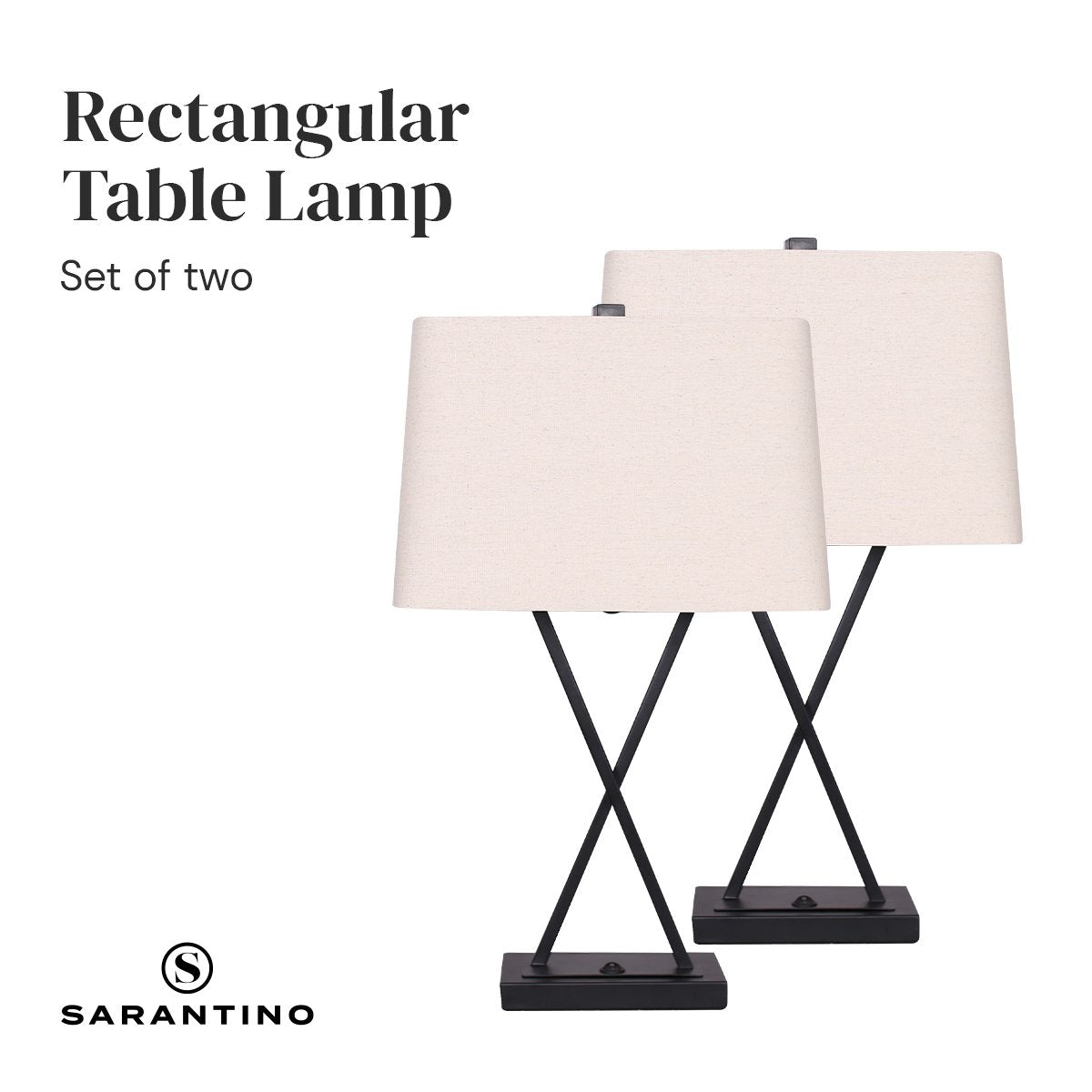 Metal Table Lamp with X Stand