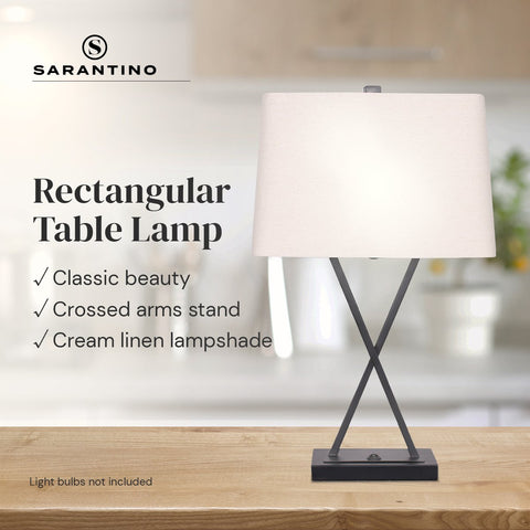 Metal Table Lamp with X Stand