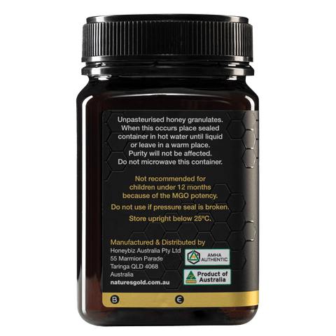 Natural Healing with 100% Raw Australian Manuka Honey - MGO 829, High in Antibacterial Properties
