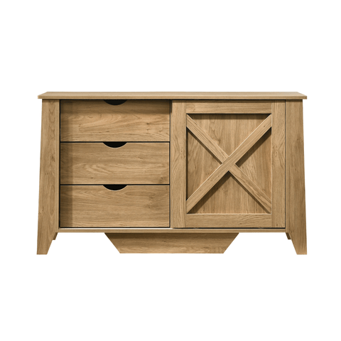 Mica Wooden Sliding Door Sideboard With 3 Drawers