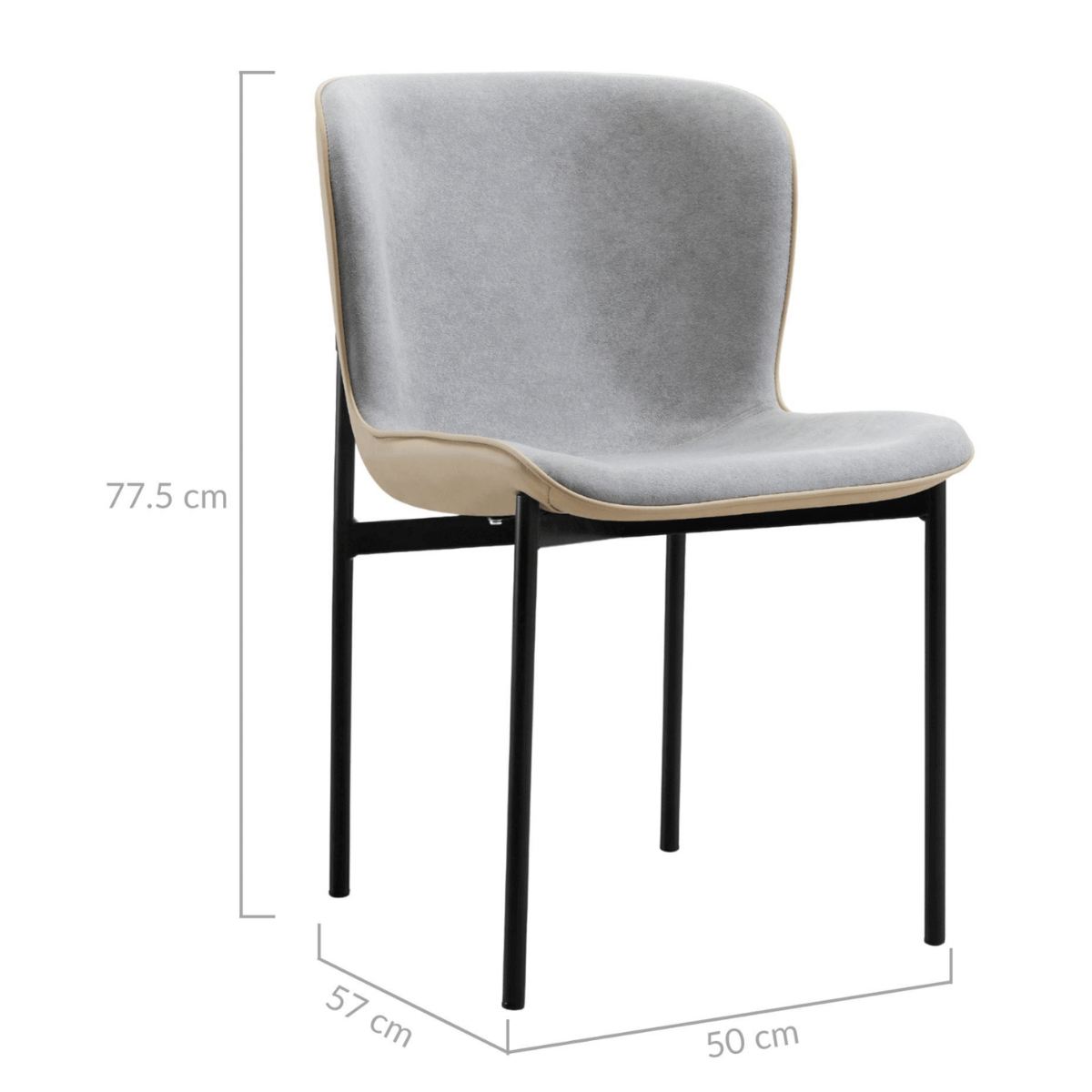 Dining Mid-Century Design Dining Chair Set of 2-Grey