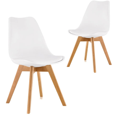 Dining Mid-Century Design Dining Chair Set of 2-White