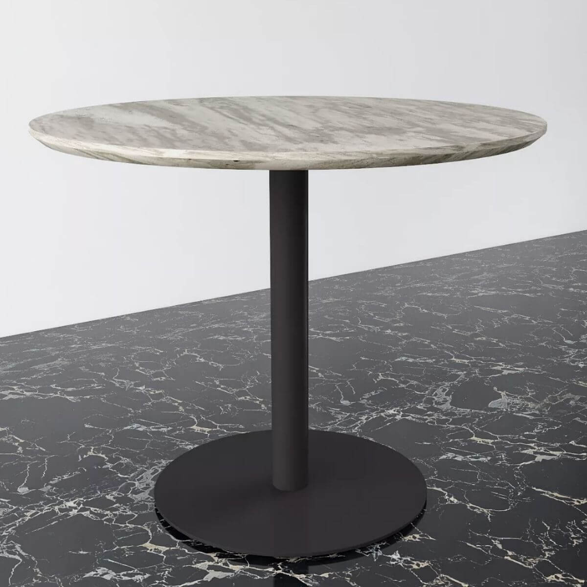 Dining Mid-Century Design Round Dining Table- black