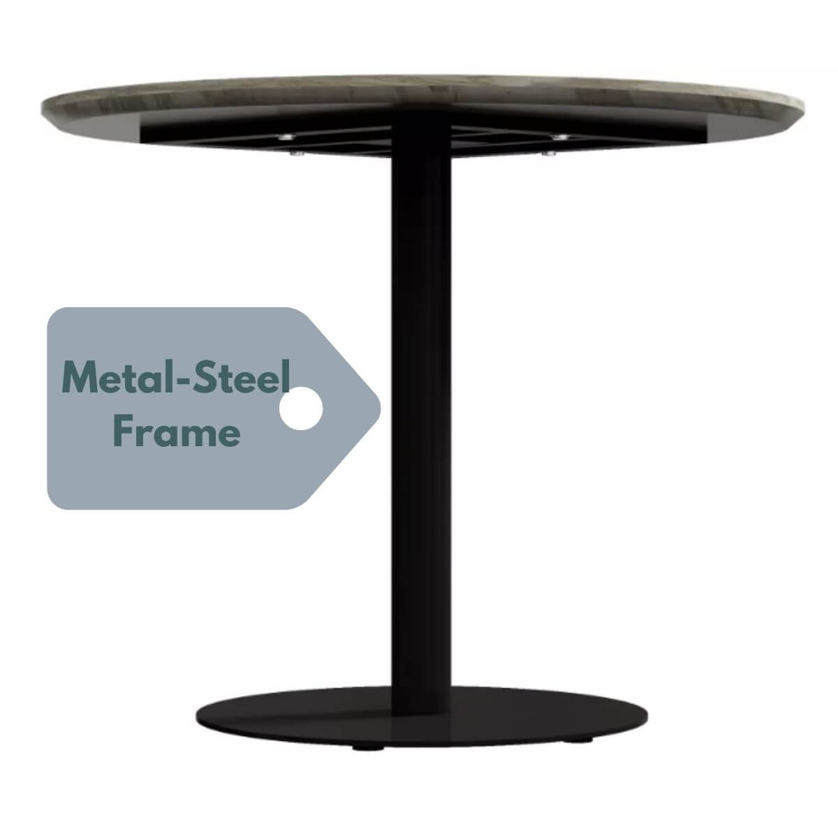 Dining Mid-Century Design Round Dining Table- black