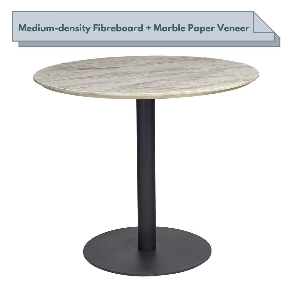 Dining Mid-Century Design Round Dining Table- black