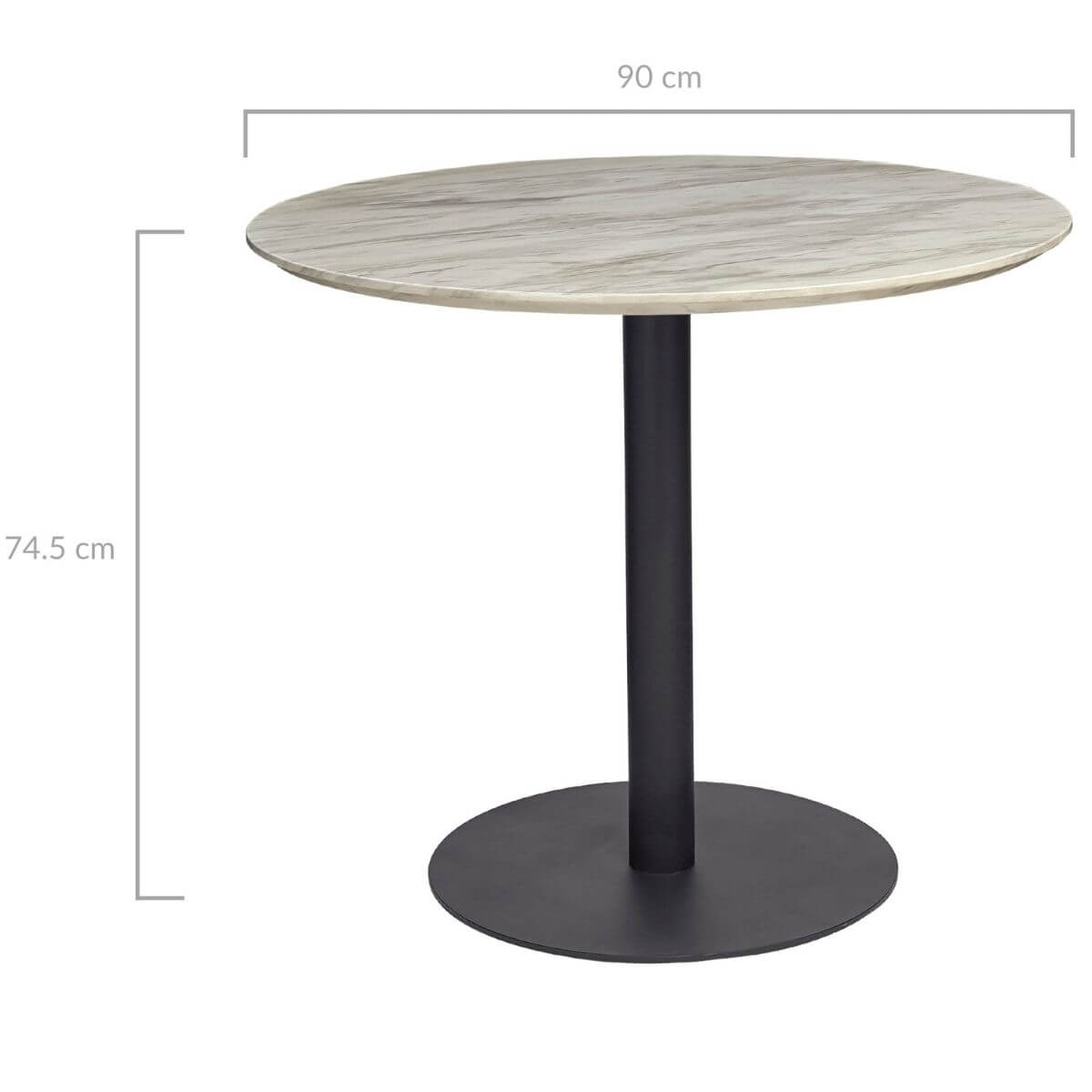 Dining Mid-Century Design Round Dining Table- black