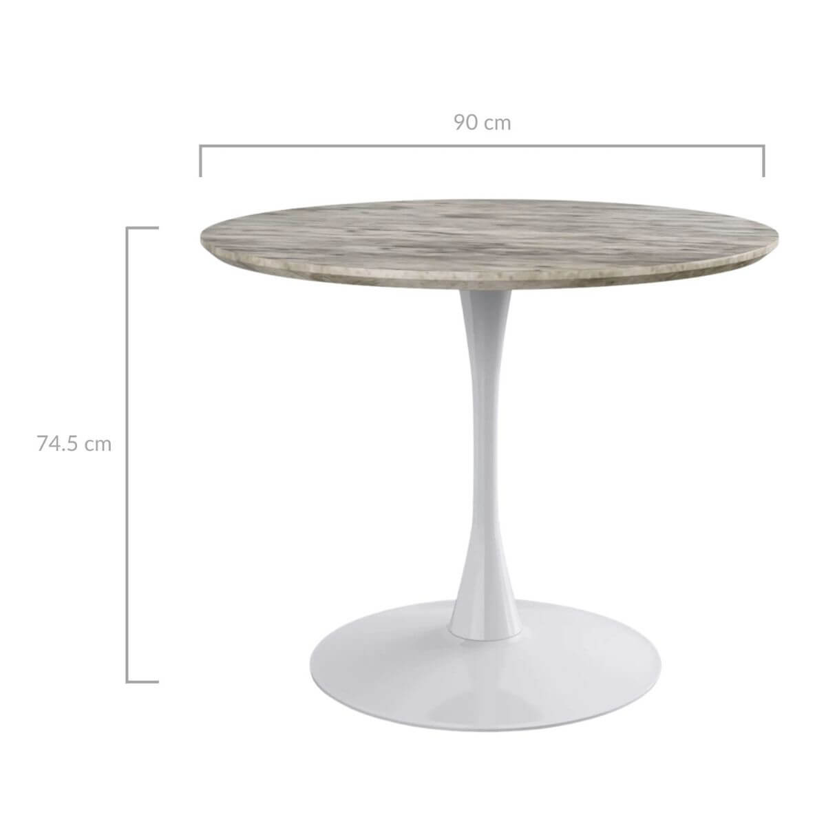 Dining Mid-Century Design Round Dining Table-White