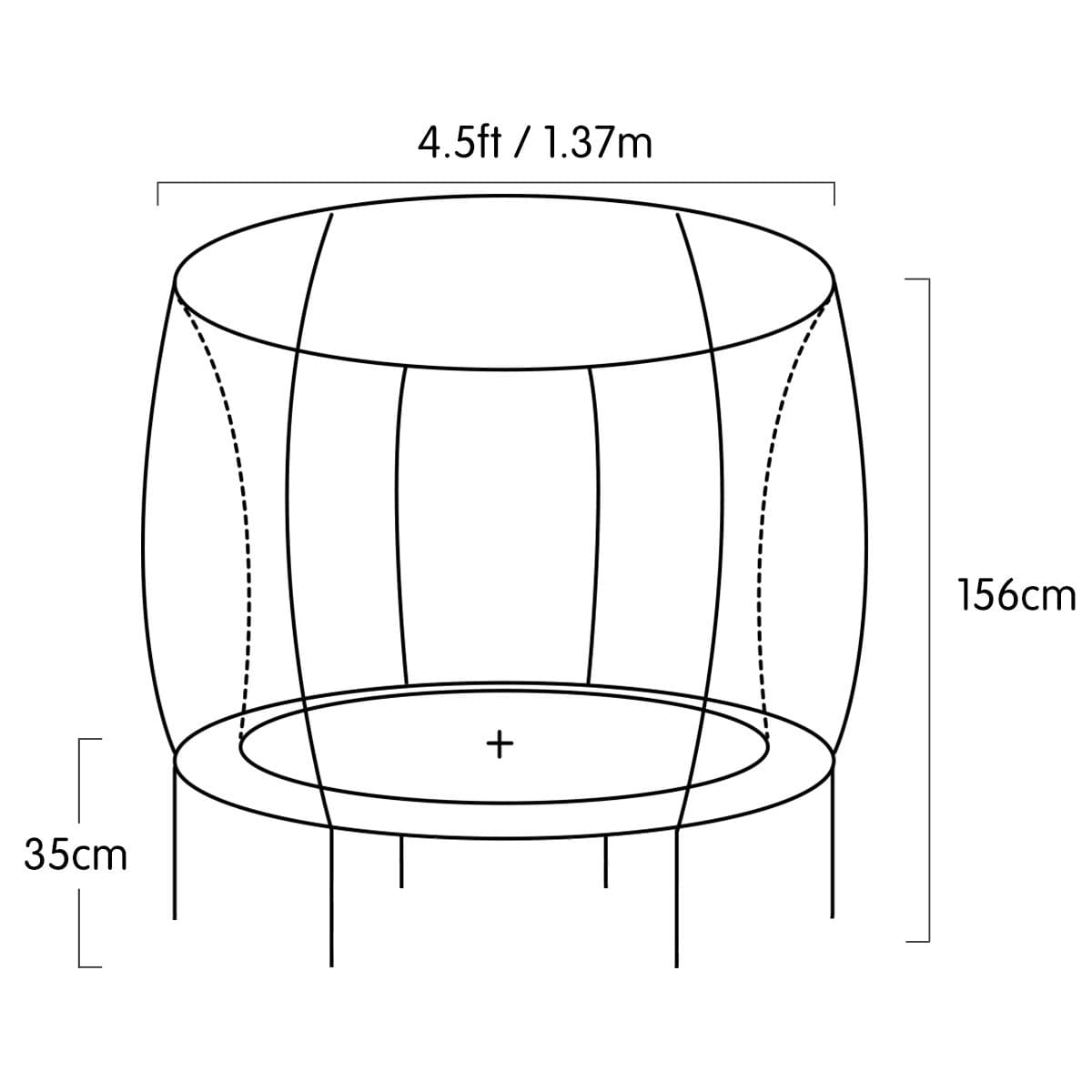 Mini 4.5 ft Trampoline Yellow Purple