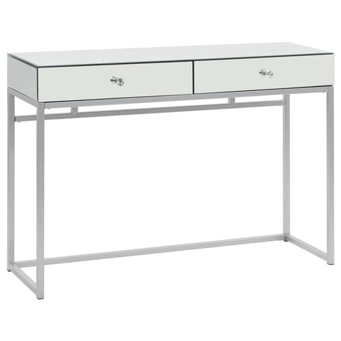 Mirrored Console Table Steel and Glass 107x33x77 cm