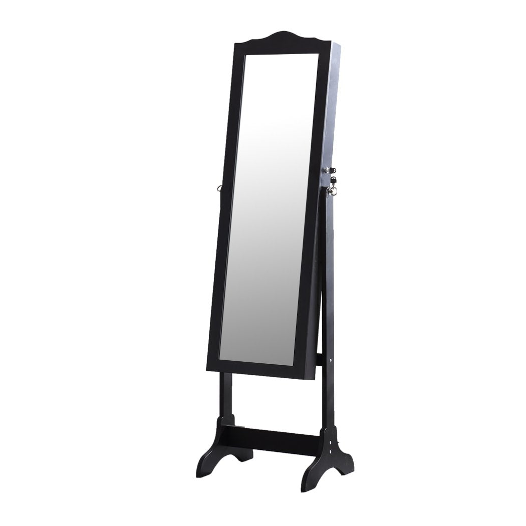 bedroom Mirrored Jewellery Dressing Cabinet Black