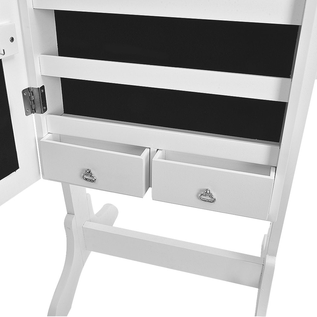 bedroom Mirrored Jewellery Dressing Cabinet White