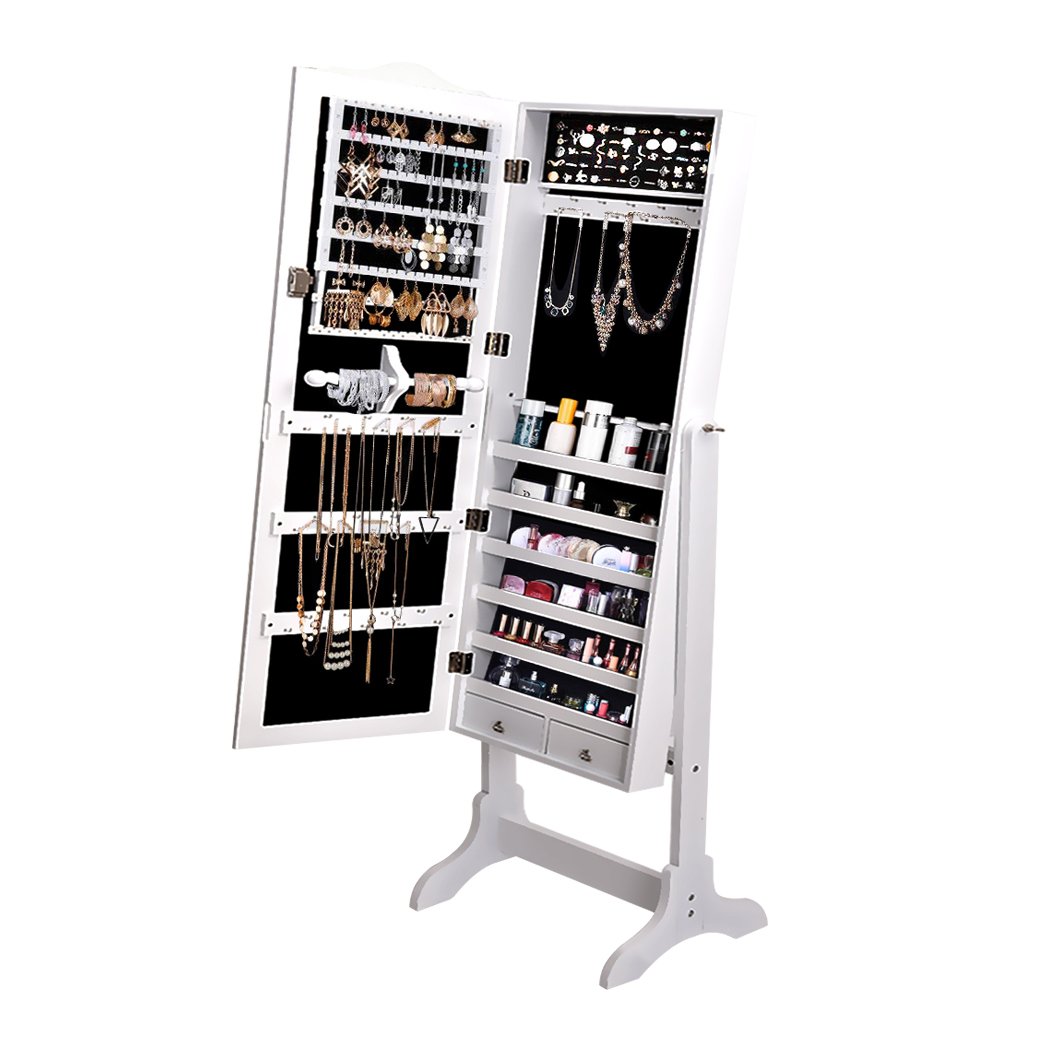 bedroom Mirrored Jewellery Dressing Cabinet White