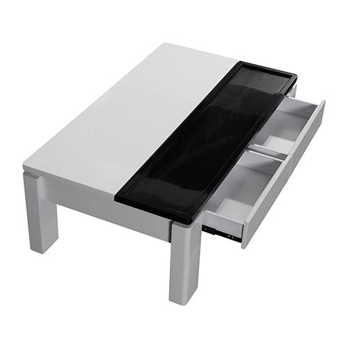 Living Room Modern Coffee Table Black & White Glossy Colour