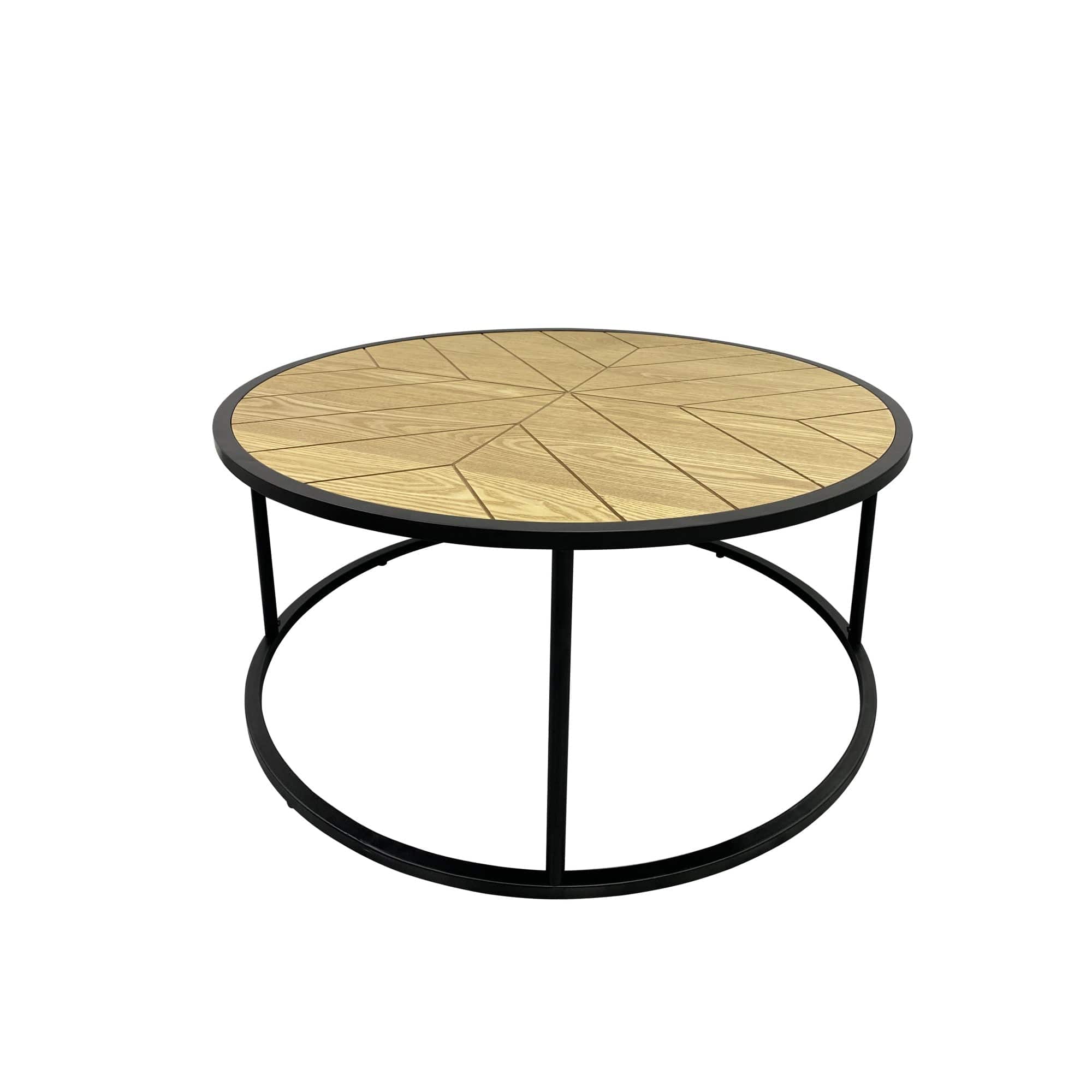 Modern Coffee Table with Engineered Wood and Metal Frame