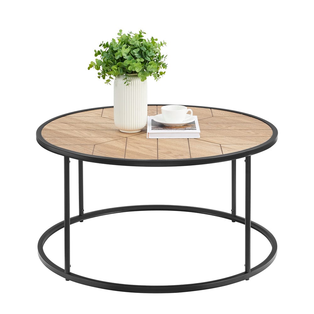 Modern Coffee Table with Engineered Wood and Metal Frame
